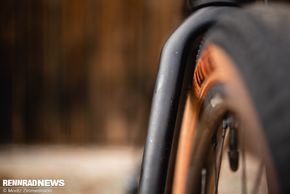 Mit dem 45-mm-Reifen ist die Reifenfreiheit dem Papier nach ausgeschöpft
