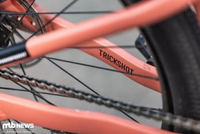 … überall am aprikot-farbenen Bike.